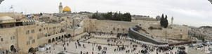 View of the Western/Wailing Wall in Jerusalem with the Temple of the Rock and the Al-Aqsa Mosque, Israel (2011)